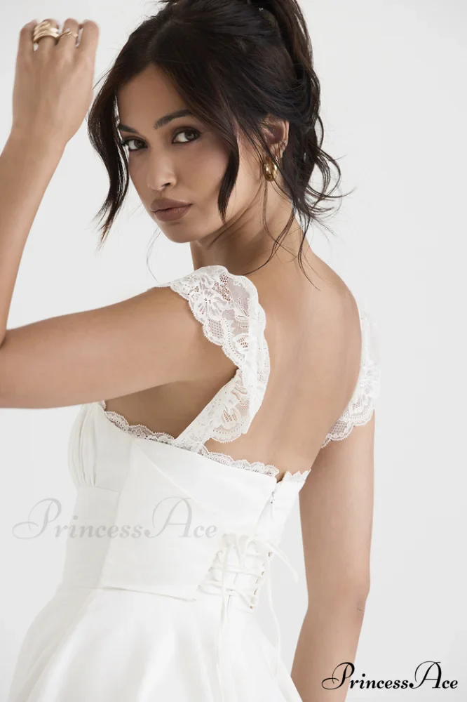 Lace A-Line Stylish Mini Dress - Image 8