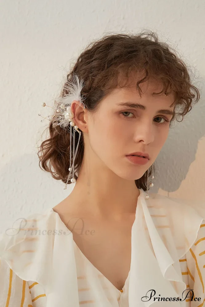Feather Elegant Tassel Earrings - Image 3