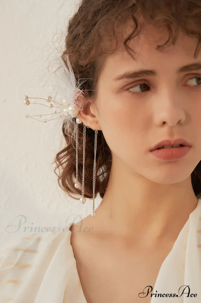 Feather Elegant Tassel Earrings - Image 4
