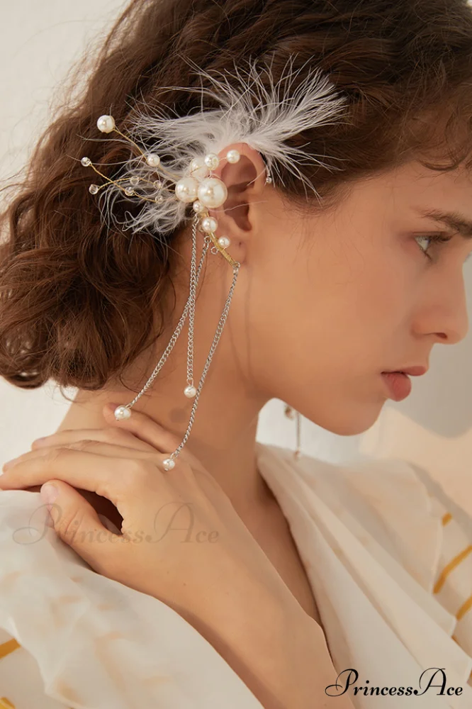 Feather Elegant Tassel Earrings - Image 5