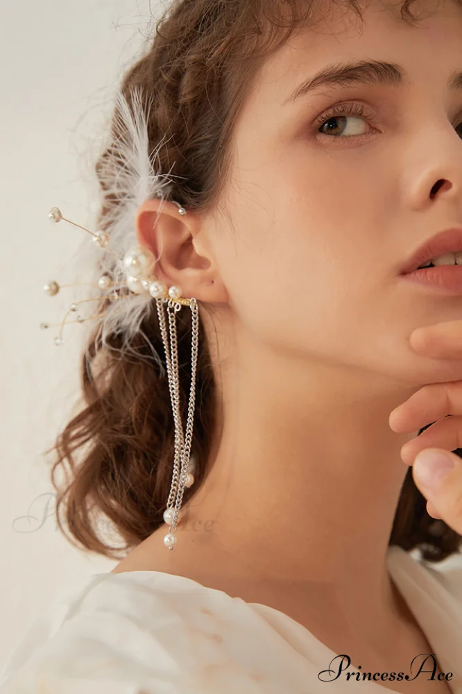 Feather Elegant Tassel Earrings - Image 6