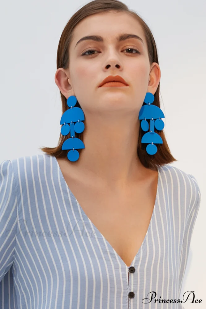 Acrylic Geometric Stylish Long Earrings - Image 3