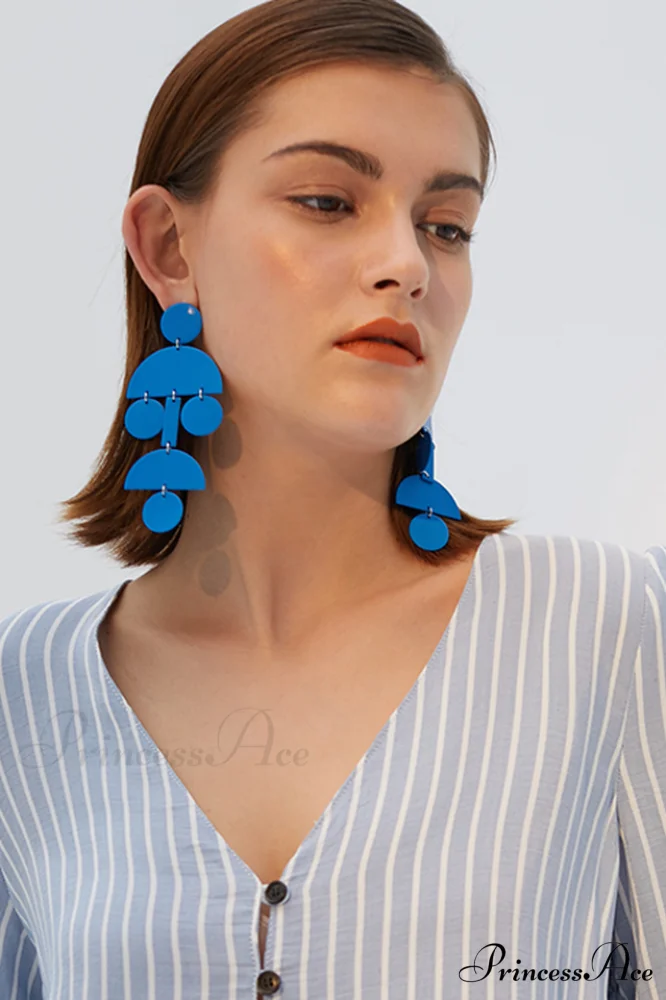 Acrylic Geometric Stylish Long Earrings - Image 4