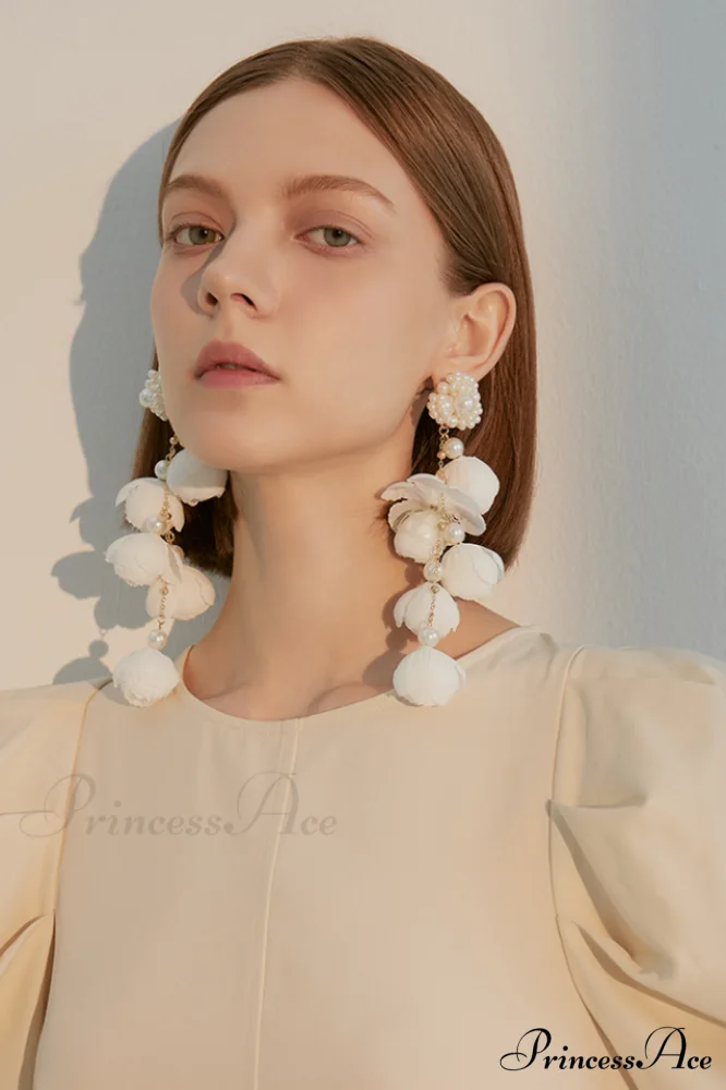 Flower Elegant Drop Earrings - Image 2