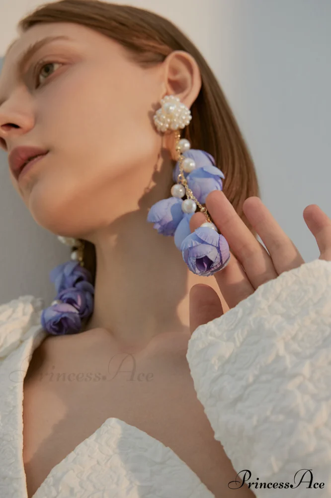 Flower Elegant Drop Earrings - Image 5