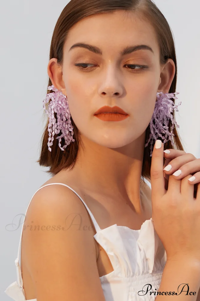Lavender Elegant Diamond Earrings - Image 2