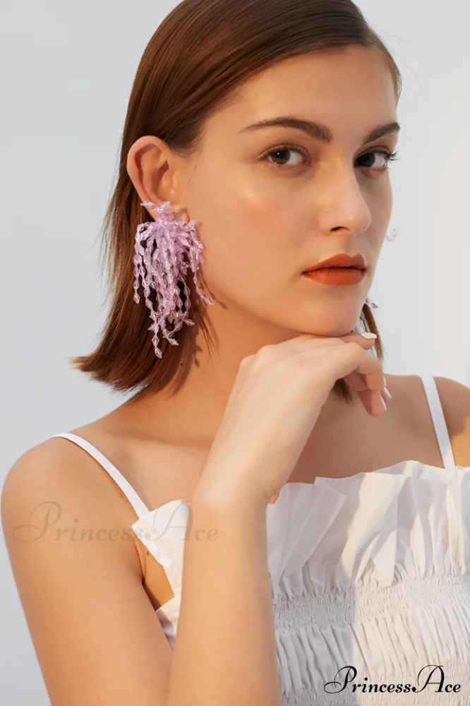 Lavender Elegant Diamond Earrings - Image 3