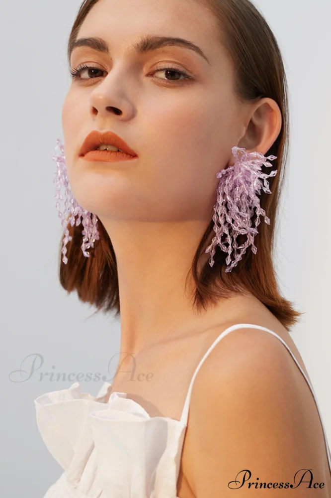 Lavender Elegant Diamond Earrings - Image 4