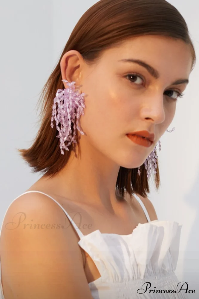Lavender Elegant Diamond Earrings - Image 5