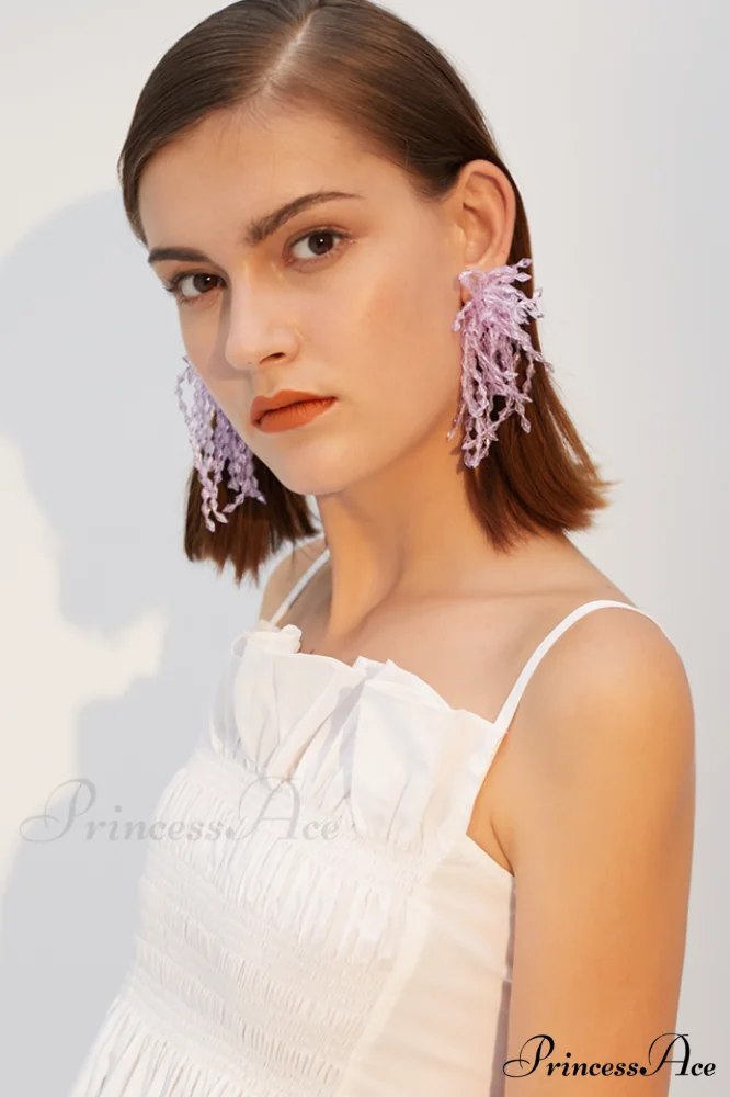 Lavender Elegant Diamond Earrings - Image 6