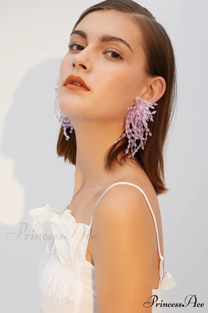 Lavender Elegant Diamond Earrings - Image 7