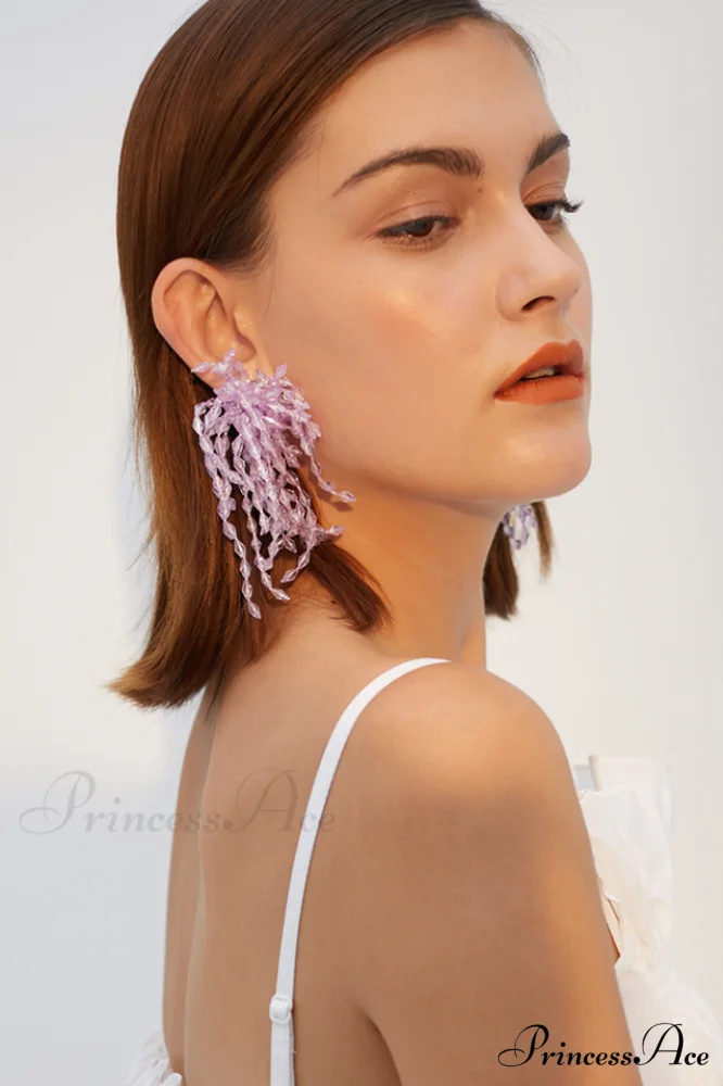 Lavender Elegant Diamond Earrings - Image 9