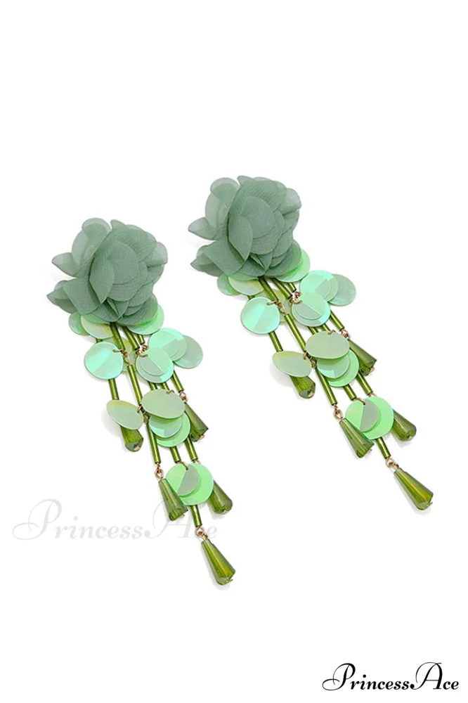 Flower Elegant Sequin Earrings - Image 10