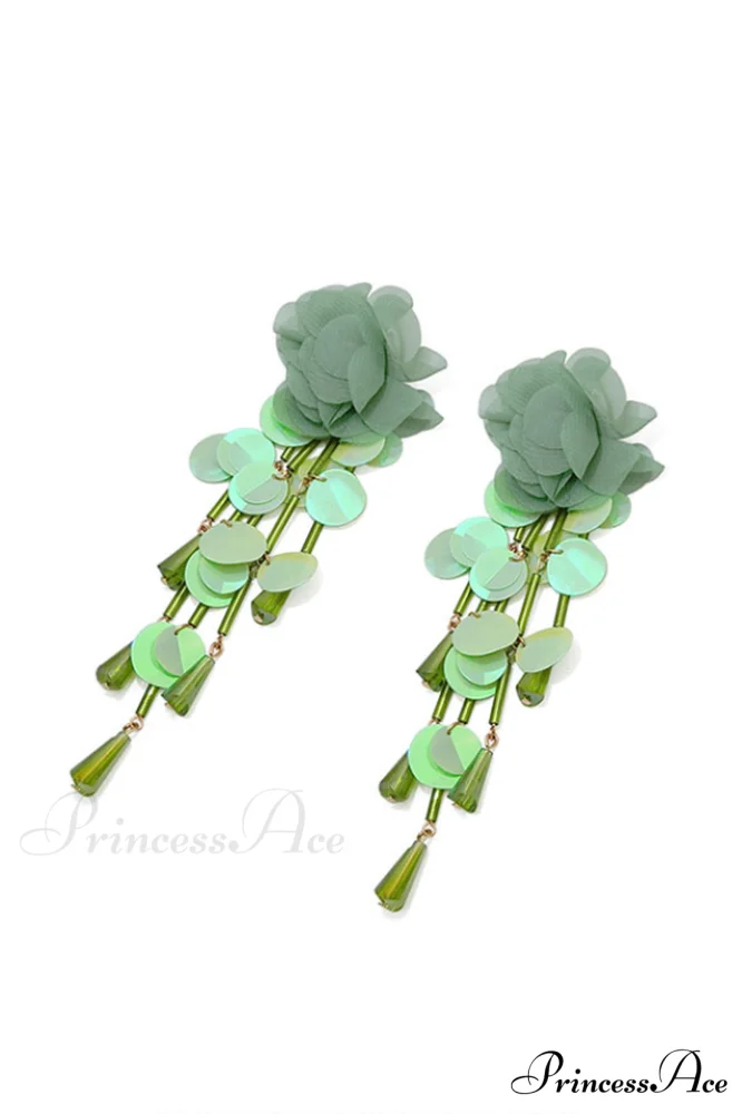 Flower Elegant Sequin Earrings - Image 11