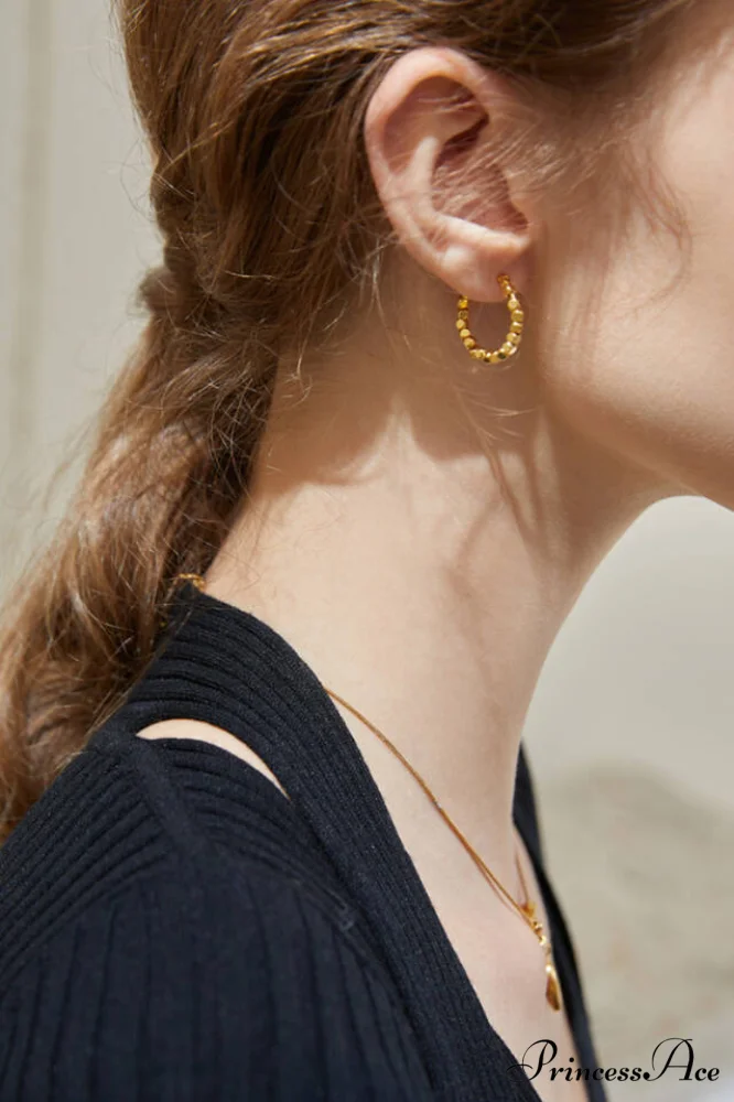 Gold Sugar Stylish Cube Hoops - Image 5
