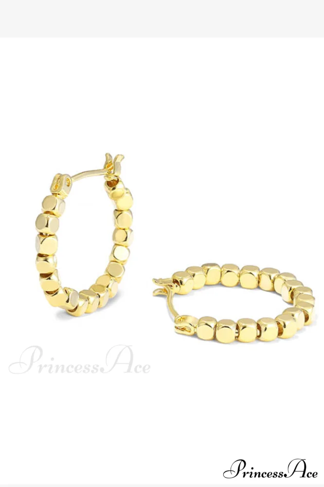 Gold Sugar Stylish Cube Hoops - Image 6