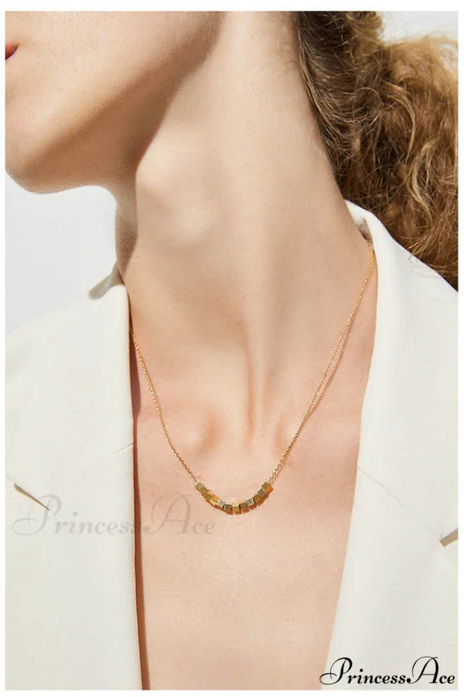Gold Sugar Stylish Cube Necklace - Image 6