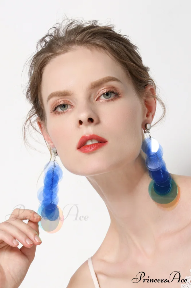 Jelly Color Stylish Sequin Earrings - Image 2