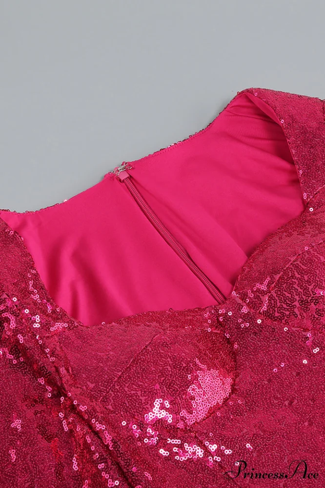 Daria Sequin Stylish Feather Mini Dress - Image 23