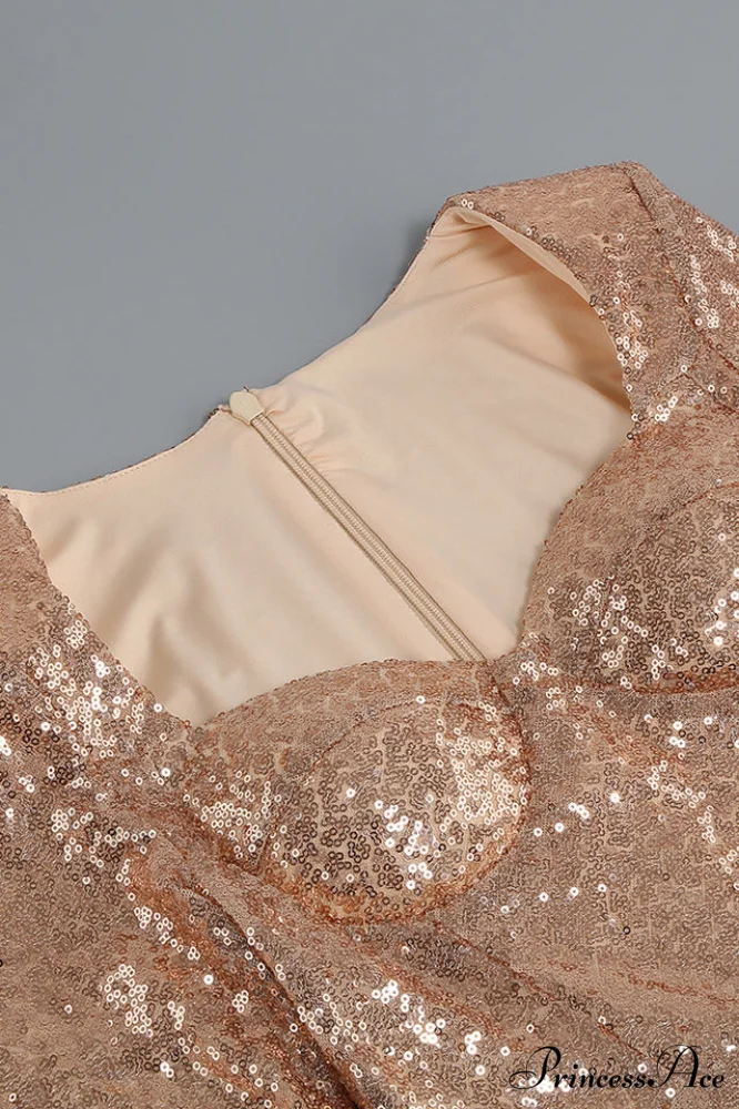 Daria Sequin Stylish Feather Mini Dress - Image 26
