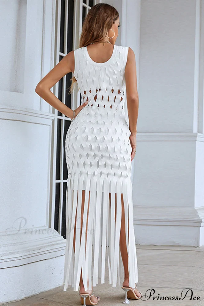 Denisa Sleeveless Stylish Tassel Dress - Image 4