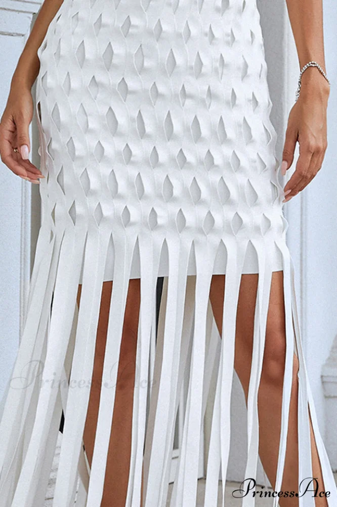Denisa Sleeveless Stylish Tassel Dress - Image 5