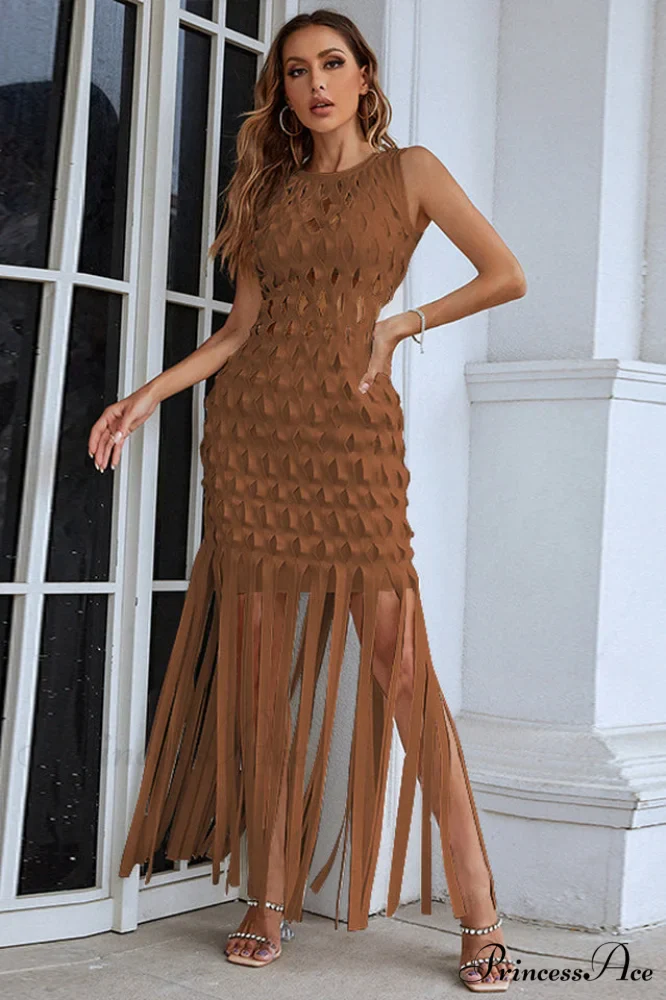 Denisa Sleeveless Stylish Tassel Dress - Image 6