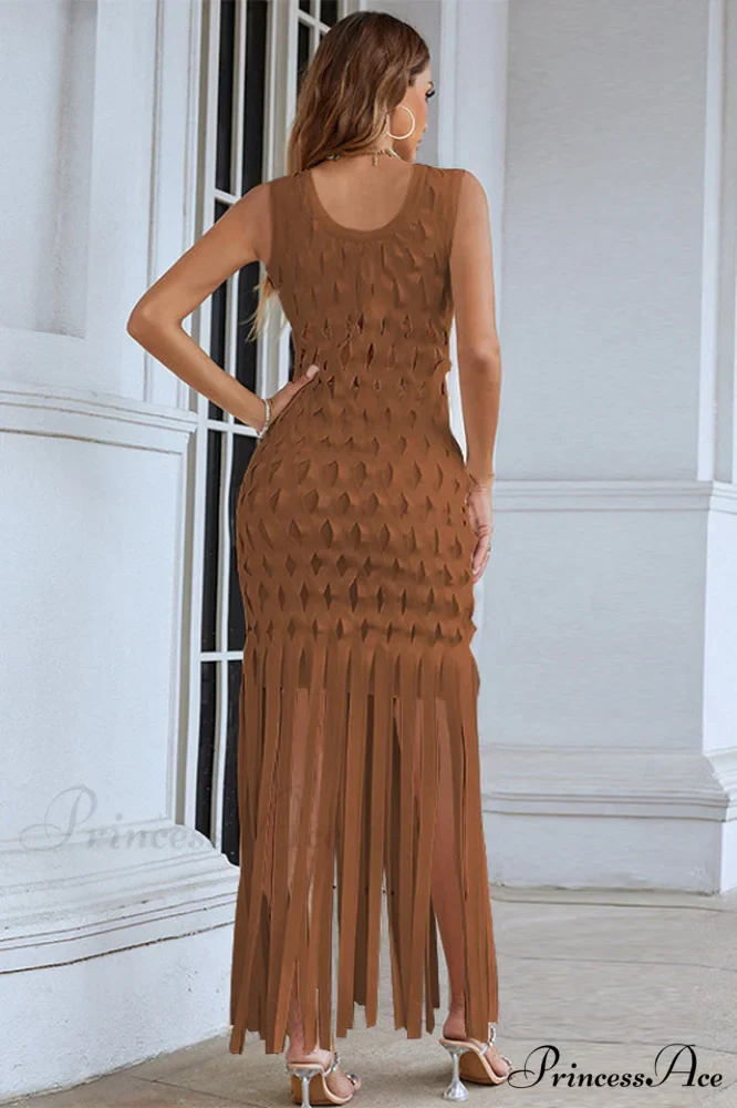 Denisa Sleeveless Stylish Tassel Dress - Image 8