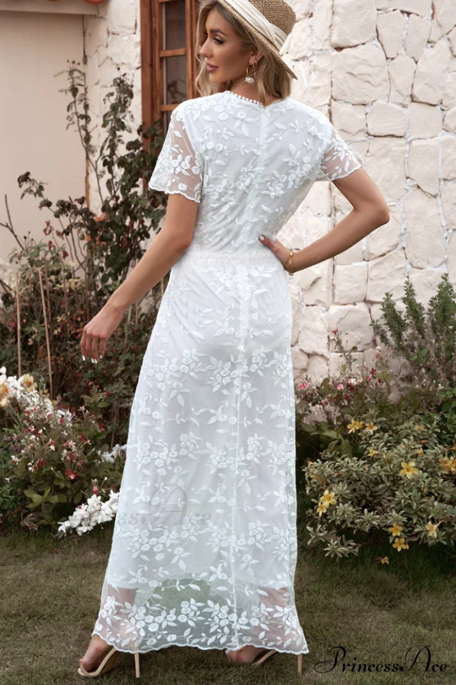 Emma Boho Floral Charming Lace Maxi Dress - Image 3