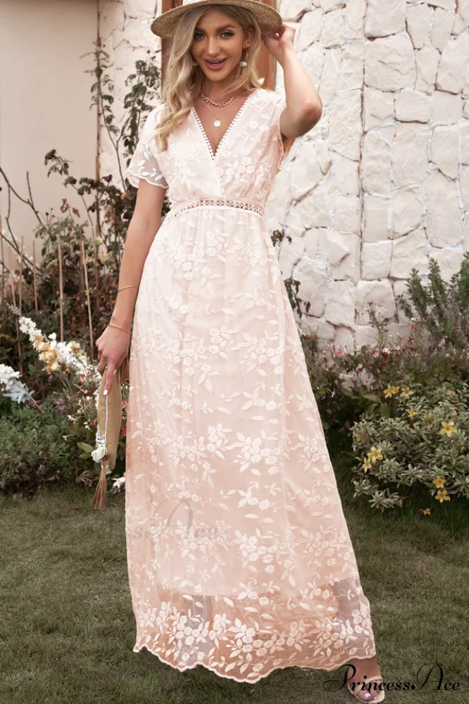 Emma Boho Floral Charming Lace Maxi Dress - Image 4