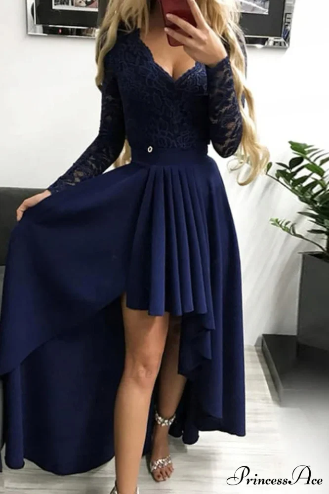 Floral Lace Satin Charming Maxi Prom Dress - Image 6
