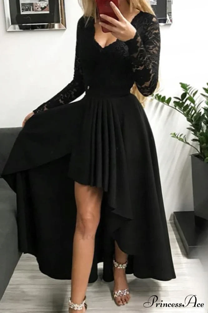 Floral Lace Satin Charming Maxi Prom Dress - Image 9