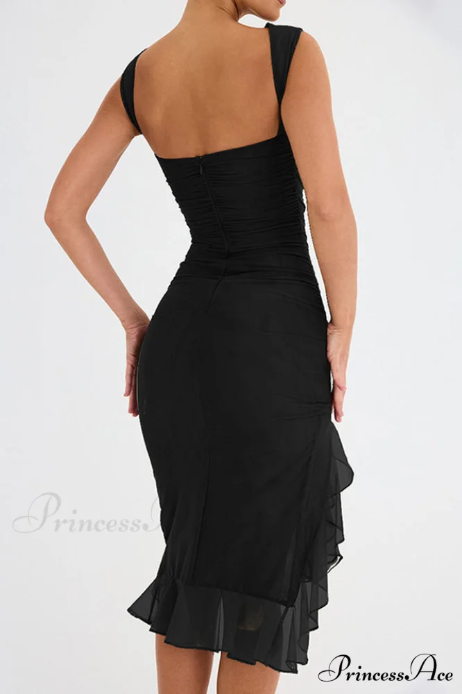 Bay Leaf Stylish Ruffle Midi Dress - Image 12