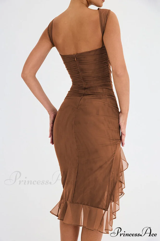 Bay Leaf Stylish Ruffle Midi Dress - Image 16