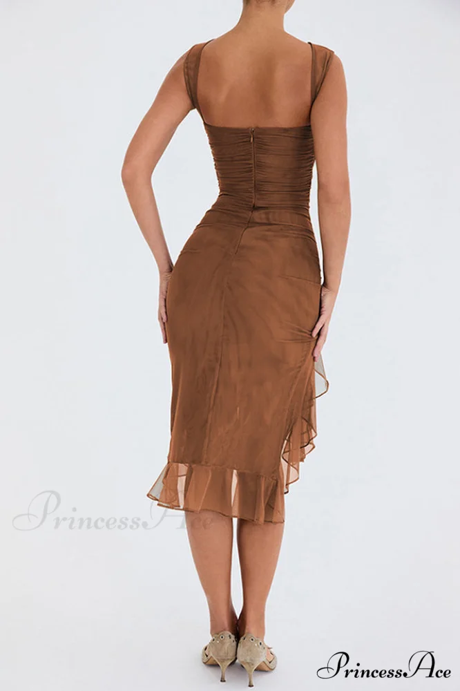 Bay Leaf Stylish Ruffle Midi Dress - Image 19