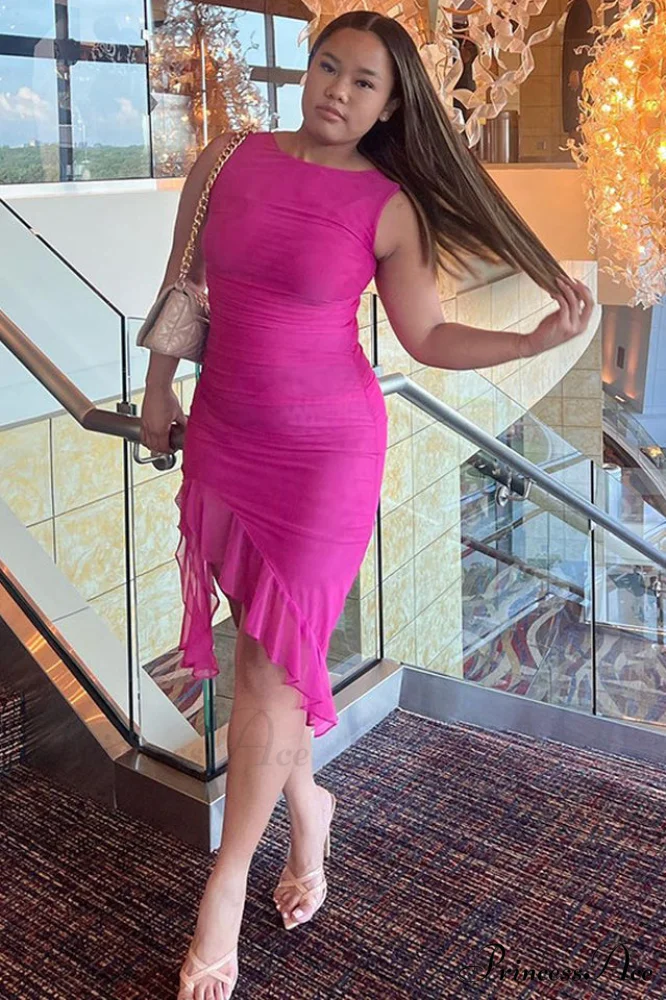 Bay Leaf Stylish Ruffle Midi Dress - Image 28