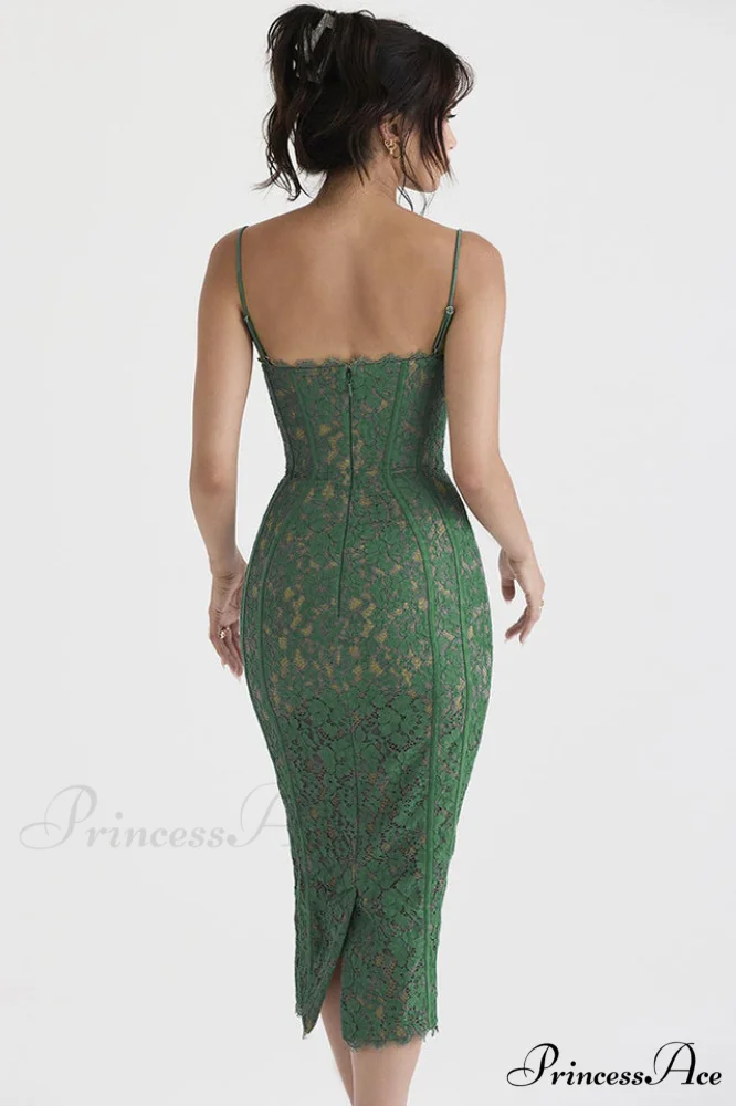Joelle Forest Stylish Lace Midi Dress - Image 4