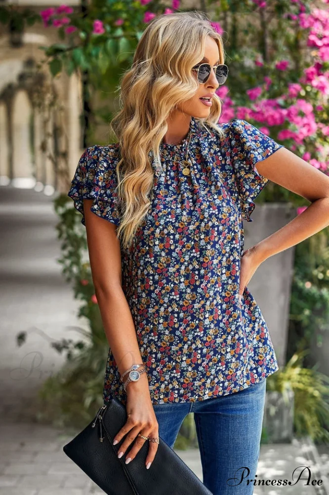 Floral Flutter Stylish Sleeve Top - Image 12