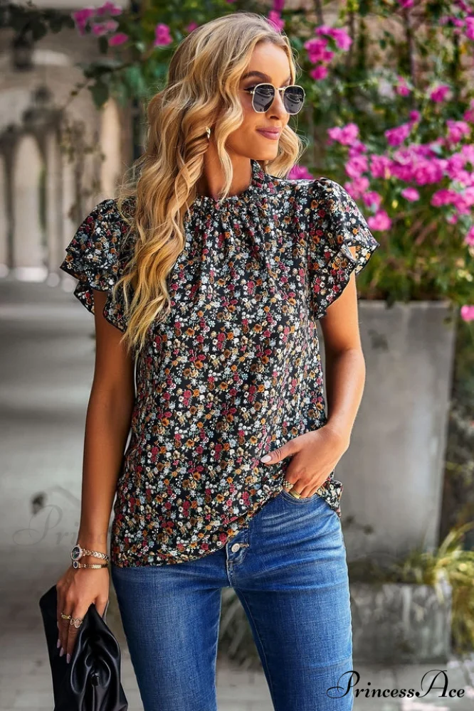 Floral Flutter Stylish Sleeve Top - Image 15