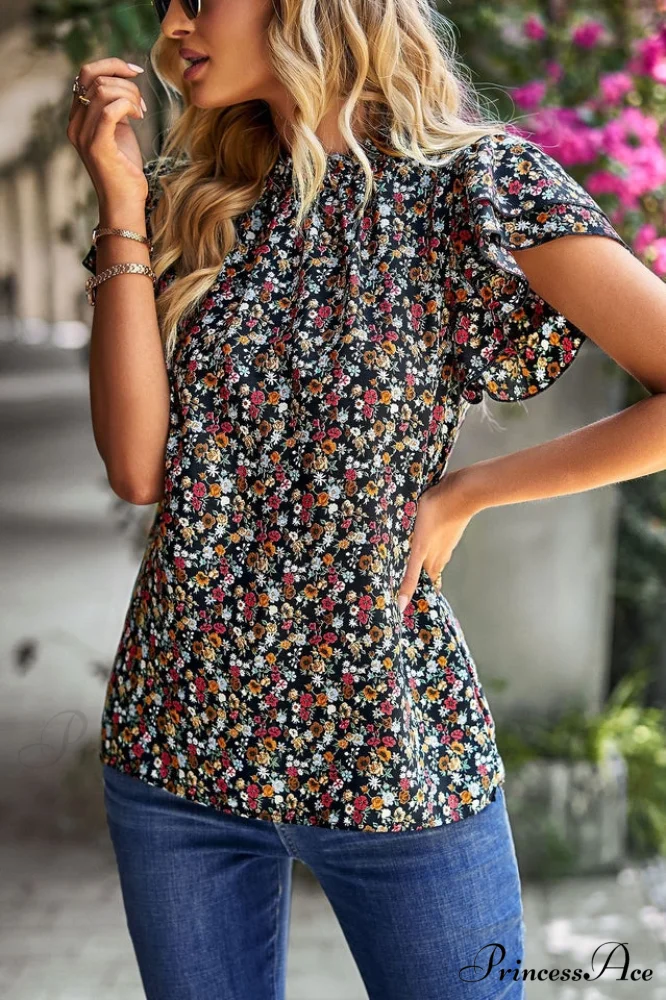Floral Flutter Stylish Sleeve Top - Image 16