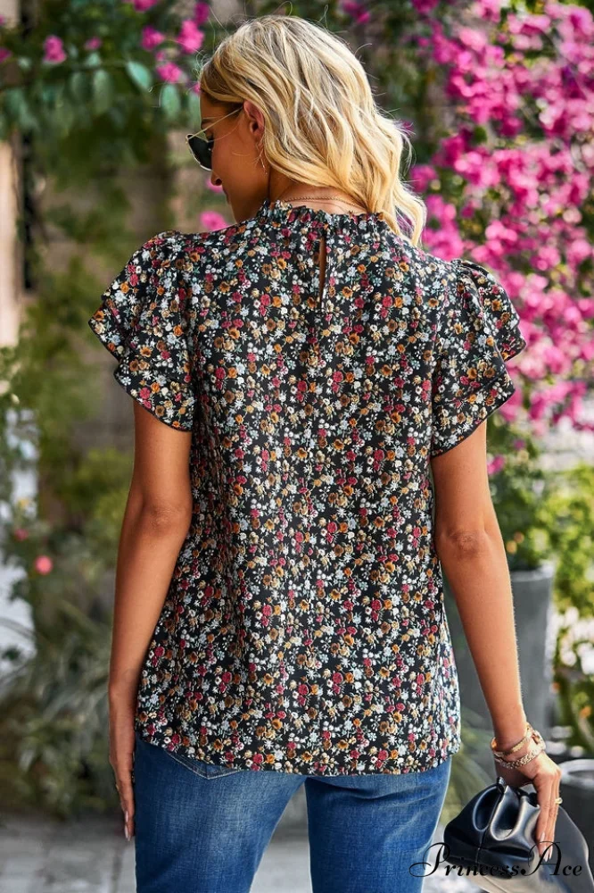 Floral Flutter Stylish Sleeve Top - Image 17
