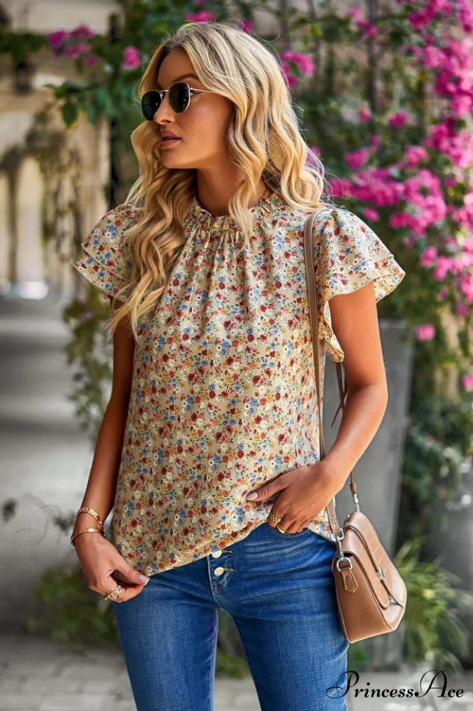 Floral Flutter Stylish Sleeve Top - Image 4