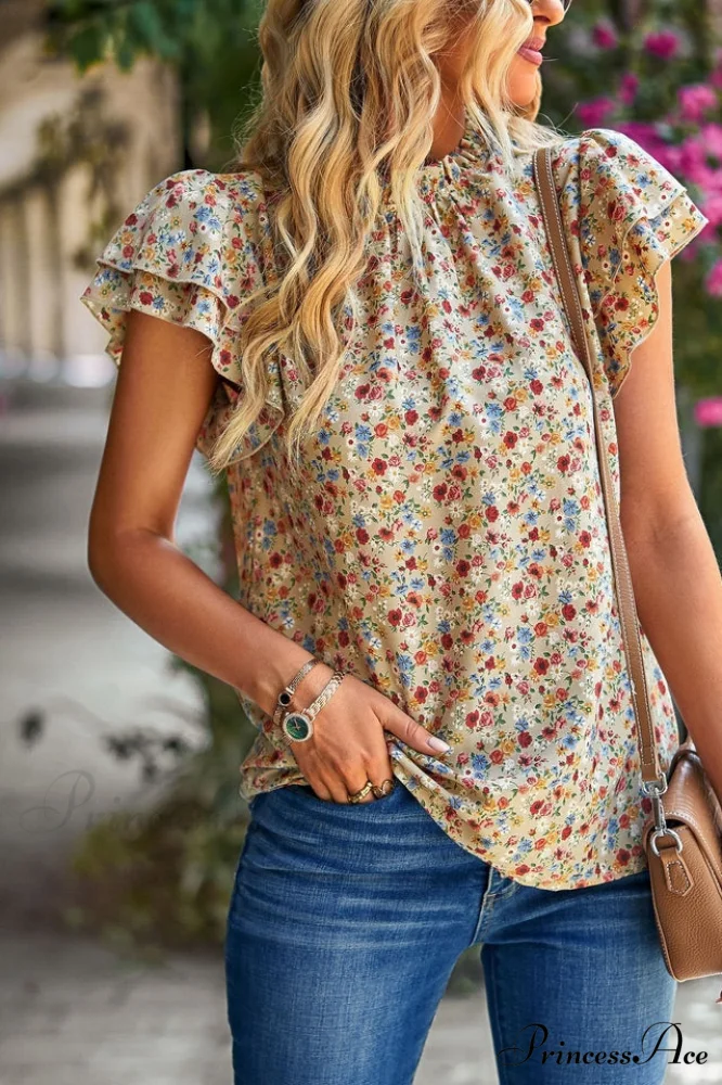 Floral Flutter Stylish Sleeve Top - Image 5