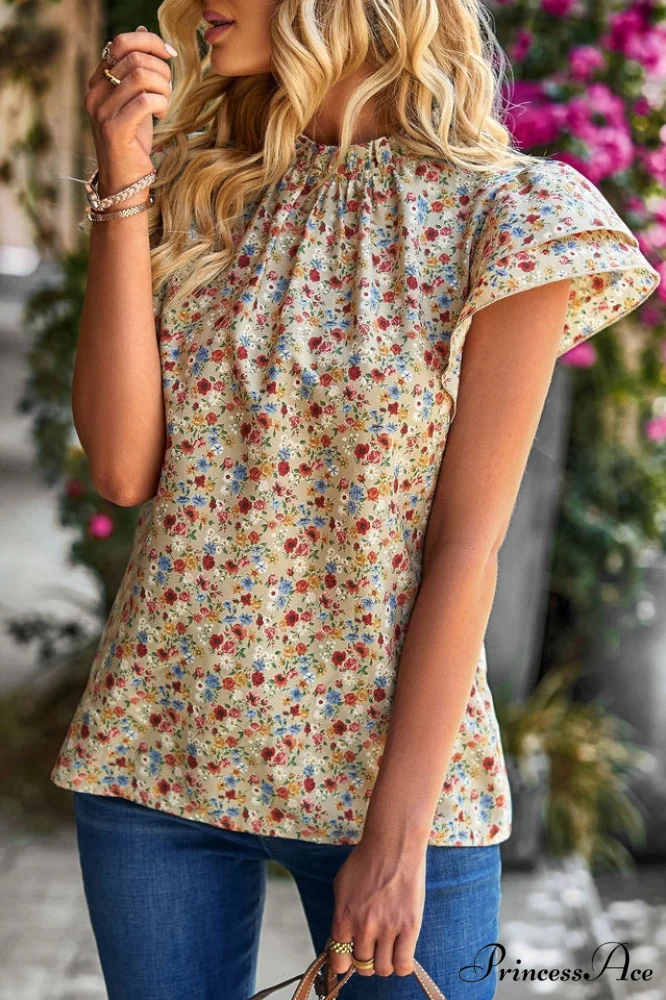 Floral Flutter Stylish Sleeve Top - Image 6