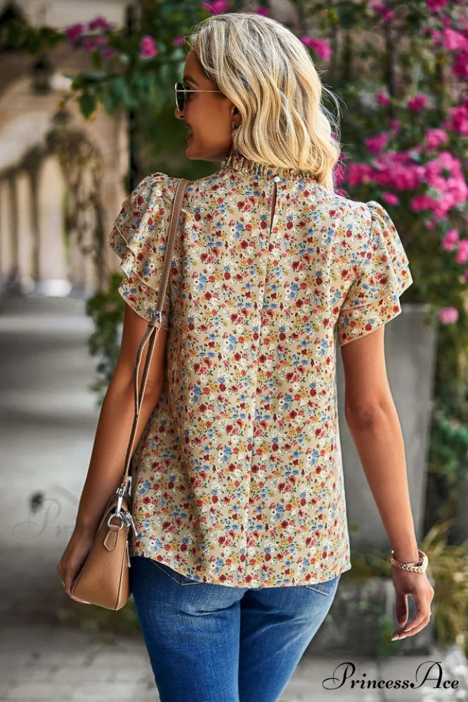 Floral Flutter Stylish Sleeve Top - Image 7