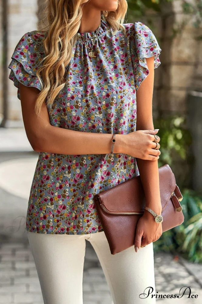 Floral Flutter Stylish Sleeve Top - Image 9
