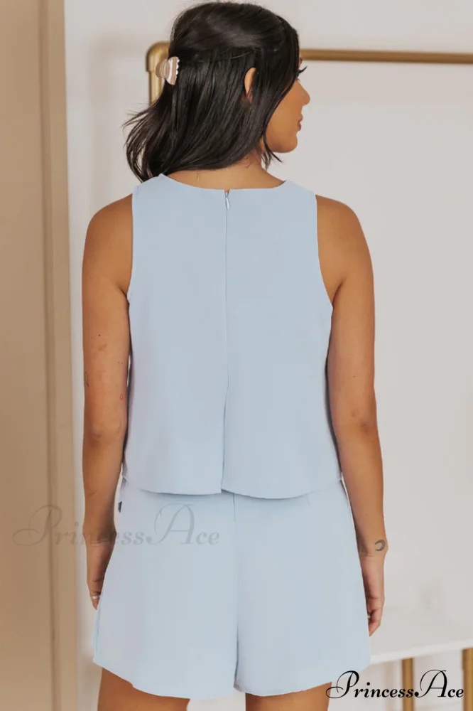 Layered Sleeveless Stylish Round Neck Romper - Image 9