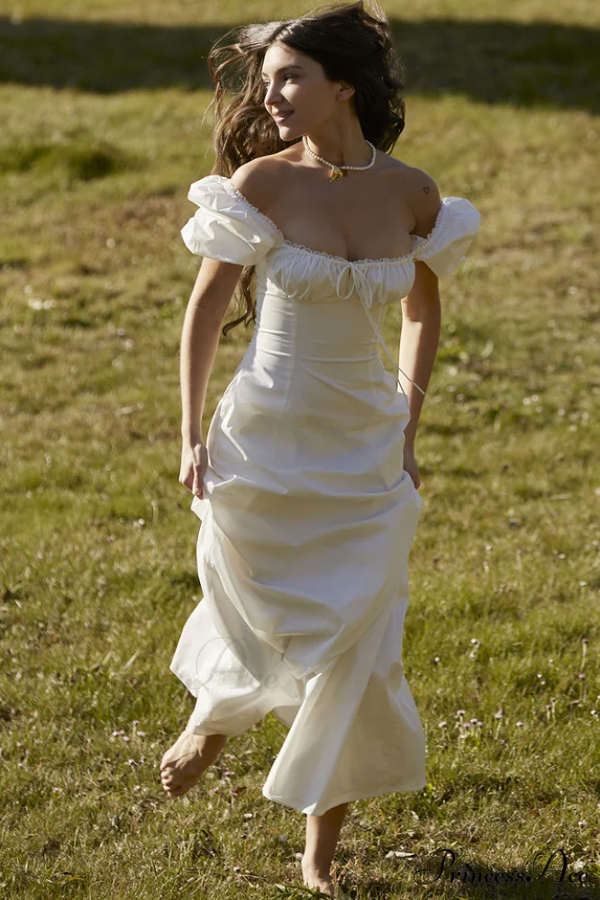Felizia White Stylish Puff Sleeve Sundress - Image 10