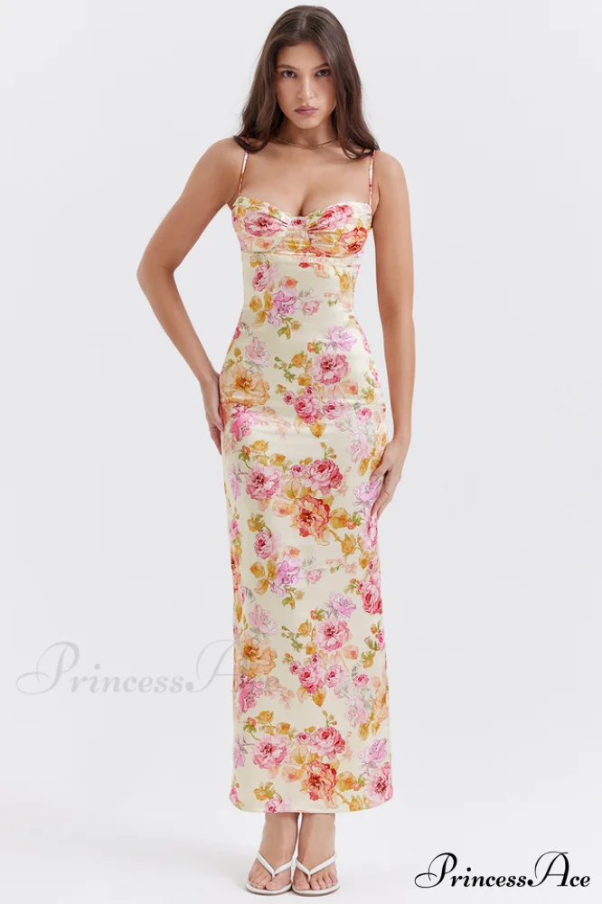 Josefina Ivory Stylish Floral Maxi Dress - Image 2