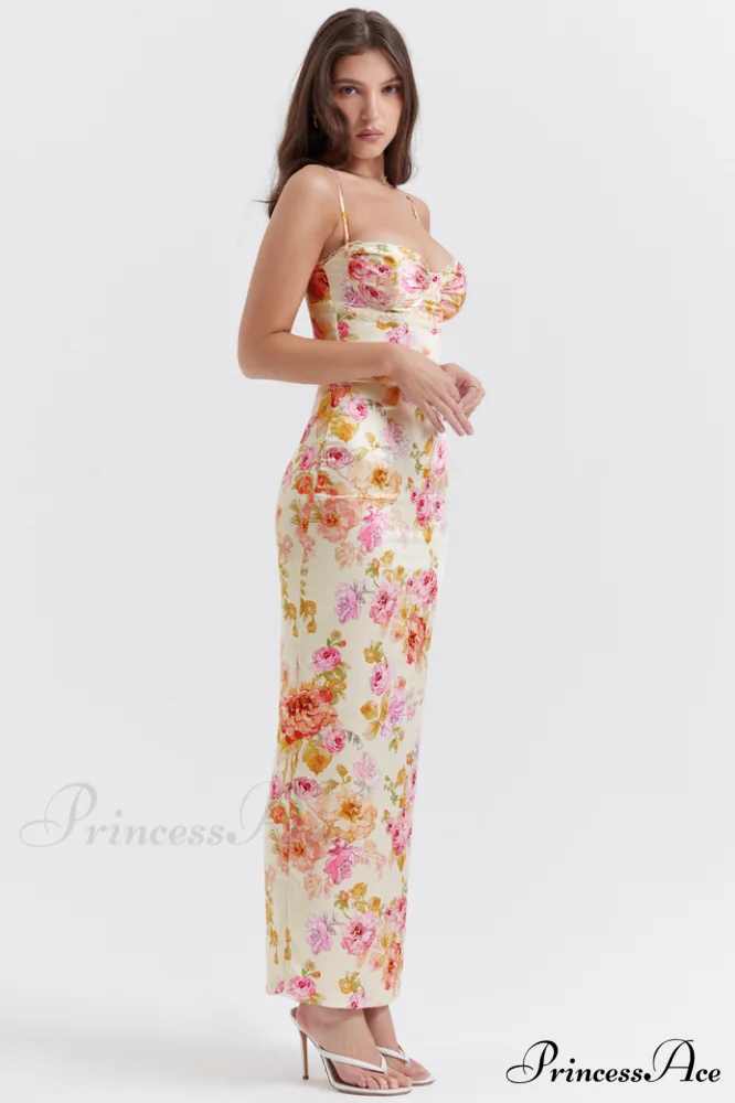 Josefina Ivory Stylish Floral Maxi Dress - Image 5